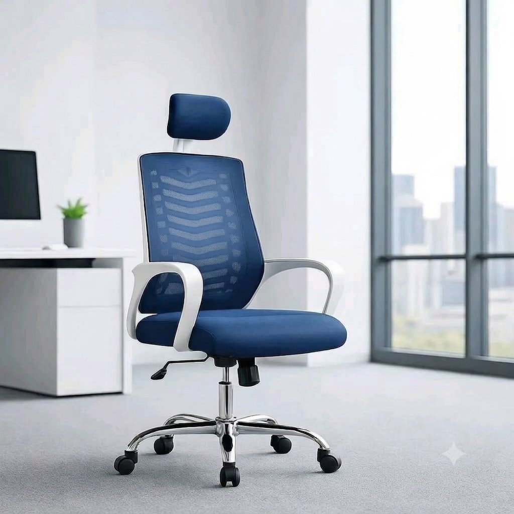V Mesh Chair White